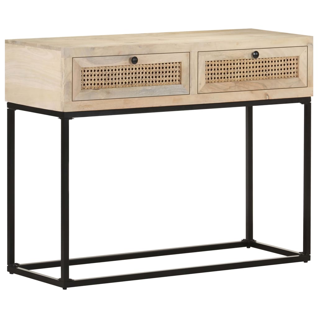 Konsollbord 100X35X76 Cm Heltre Mango Og Naturlig Stokk