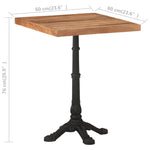 Bistrobord 60X60X76 Cm Heltre Akasie