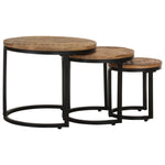 Sidebord 3 Stk Grovt Mangotre