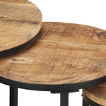Sidebord 3 Stk Grovt Mangotre