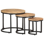 Sidebord 3 Stk Grovt Mangotre