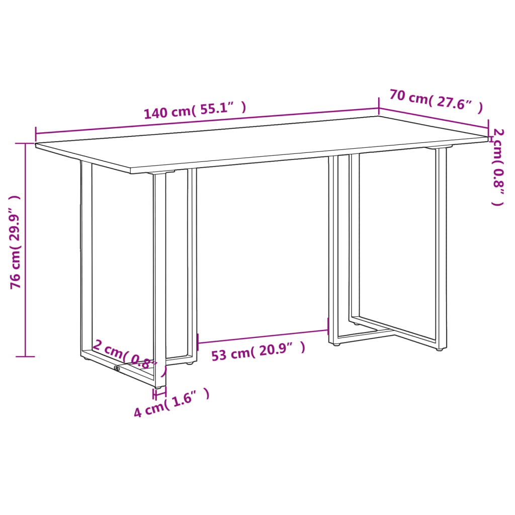 Spisebord 140 Cm Grovt Mangotre
