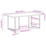 Spisebord 180 Cm Grovt Mangotre