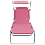 Sammenleggbar Solseng Med Baldakin Rosa Aluminium