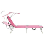 Sammenleggbar Solseng Med Baldakin Rosa Aluminium