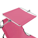 Sammenleggbar Solseng Med Baldakin Rosa Aluminium