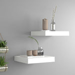 Flytende Vegghyller 2 Stk Hvit 23X23,5X3,8 Cm Mdf