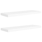 Flytende Vegghyller 2 Stk Hvit 80X23,5X3,8 Cm Mdf