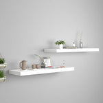 Flytende Vegghyller 2 Stk Hvit 80X23,5X3,8 Cm Mdf