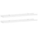 Flytende Vegghyller 2 Stk Hvit 80X9X3 Cm Mdf