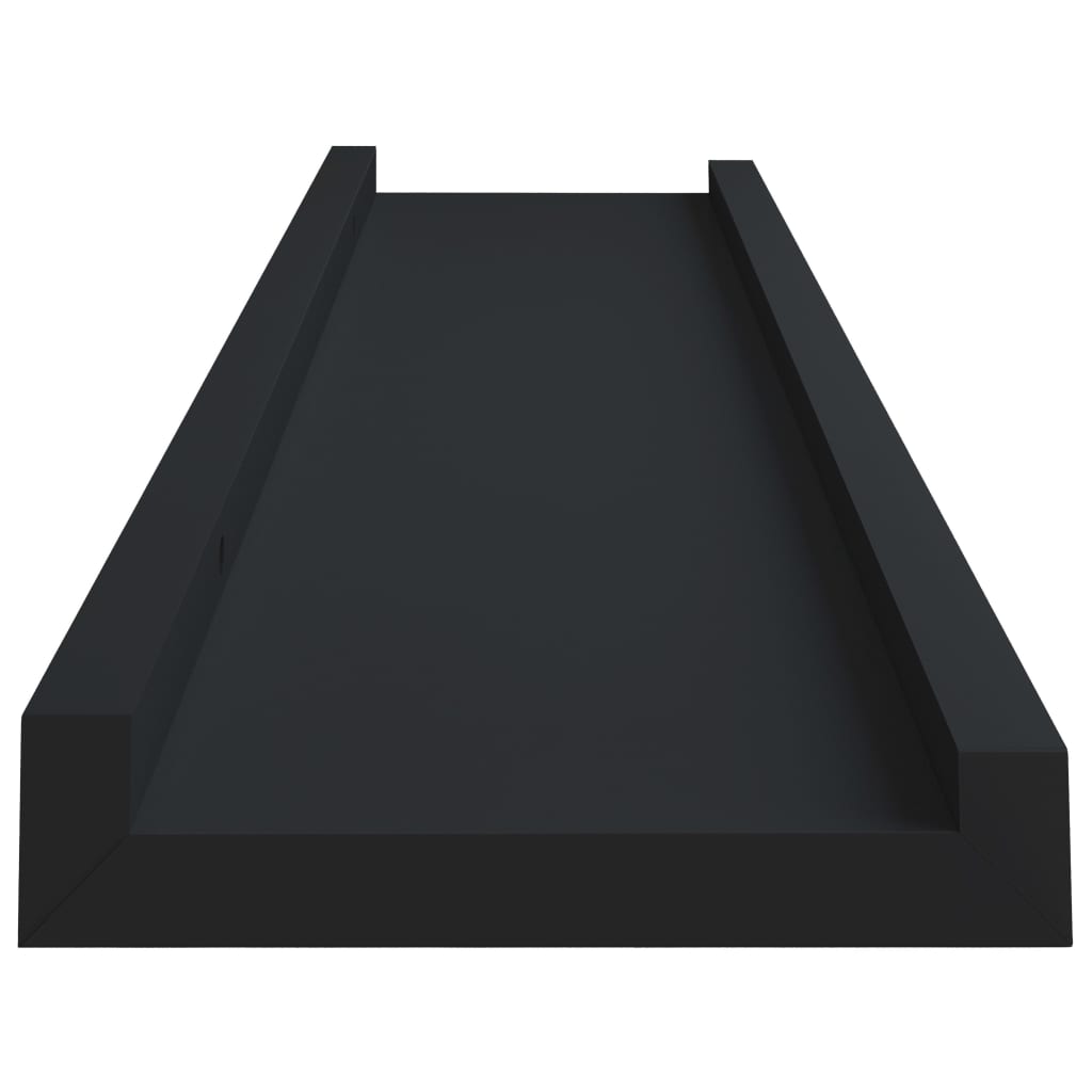 Flytende Vegghyller 2 Stk Svart 40X9X3 Cm Mdf