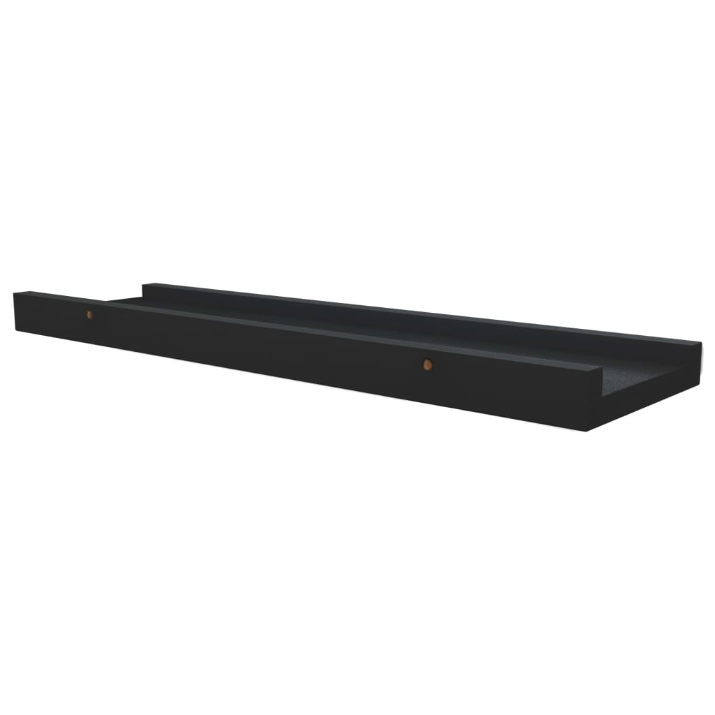 Flytende Vegghyller 2 Stk Svart 40X9X3 Cm Mdf