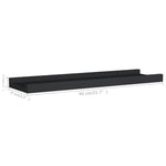 Flytende Vegghyller 2 Stk Svart 40X9X3 Cm Mdf