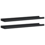 Flytende Vegghyller 2 Stk Svart 60X9X3 Cm Mdf