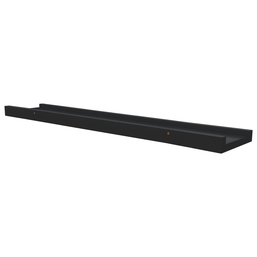 Flytende Vegghyller 2 Stk Svart 60X9X3 Cm Mdf