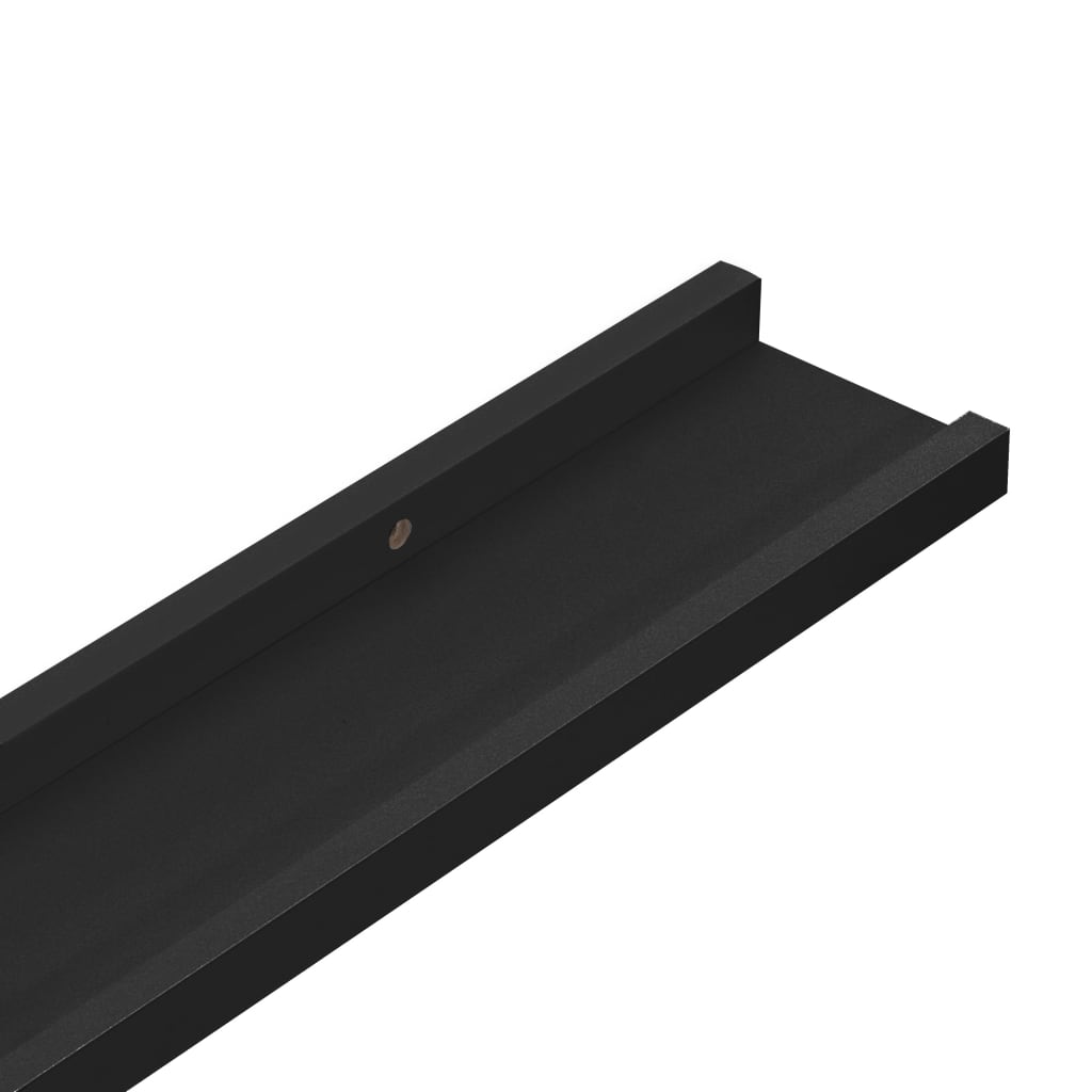 Flytende Vegghyller 2 Stk Svart 60X9X3 Cm Mdf