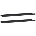 Flytende Vegghyller 2 Stk Svart 80X9X3 Cm Mdf