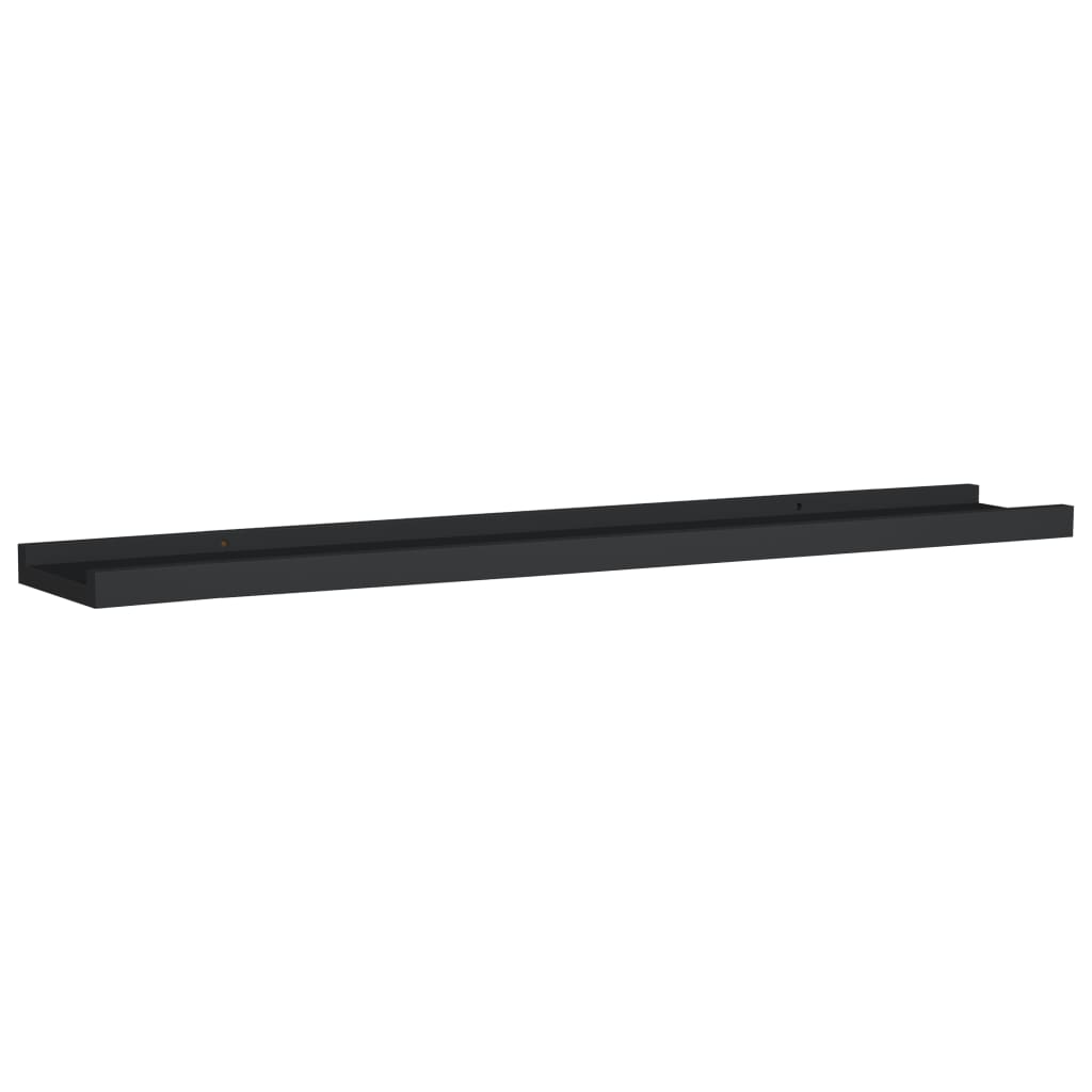 Flytende Vegghyller 2 Stk Svart 80X9X3 Cm Mdf