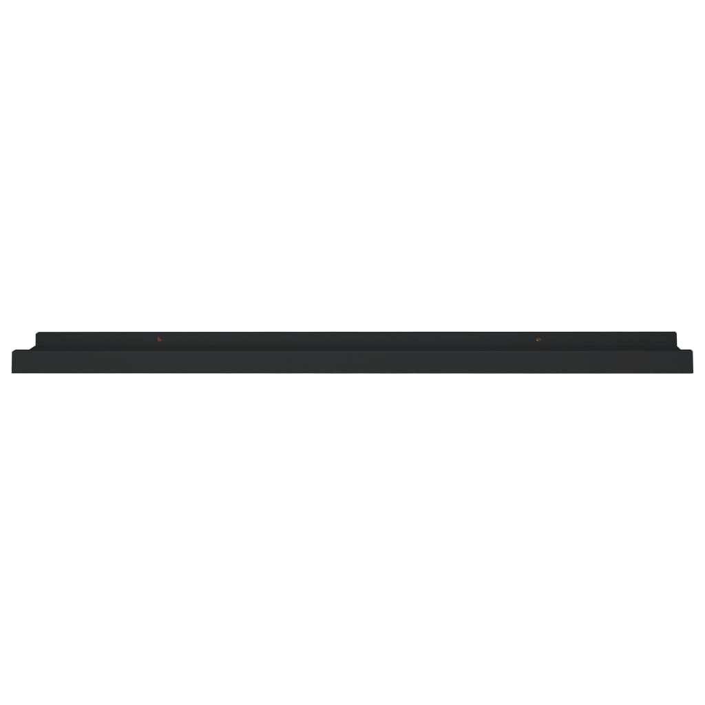Flytende Vegghyller 2 Stk Svart 80X9X3 Cm Mdf