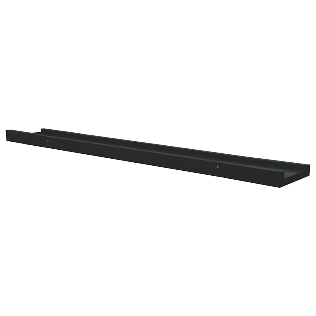 Flytende Vegghyller 2 Stk Svart 80X9X3 Cm Mdf