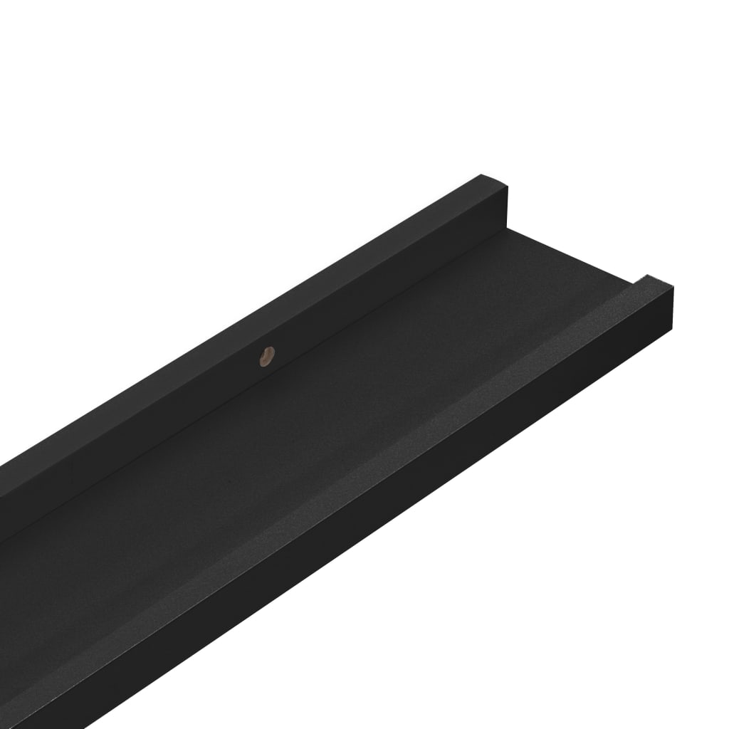Flytende Vegghyller 2 Stk Svart 80X9X3 Cm Mdf