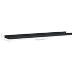 Flytende Vegghyller 2 Stk Svart 80X9X3 Cm Mdf