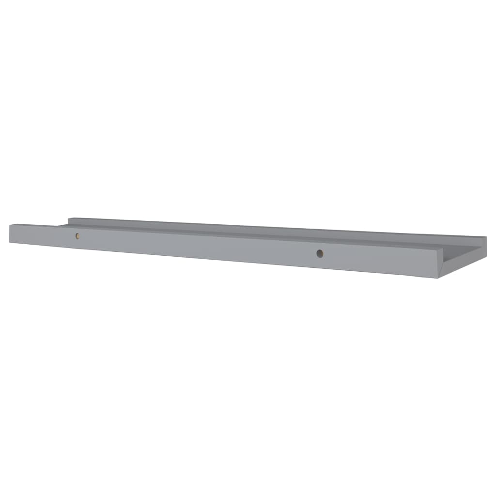 Flytende Vegghyller 2 Stk Grå 80X9X3 Cm Mdf