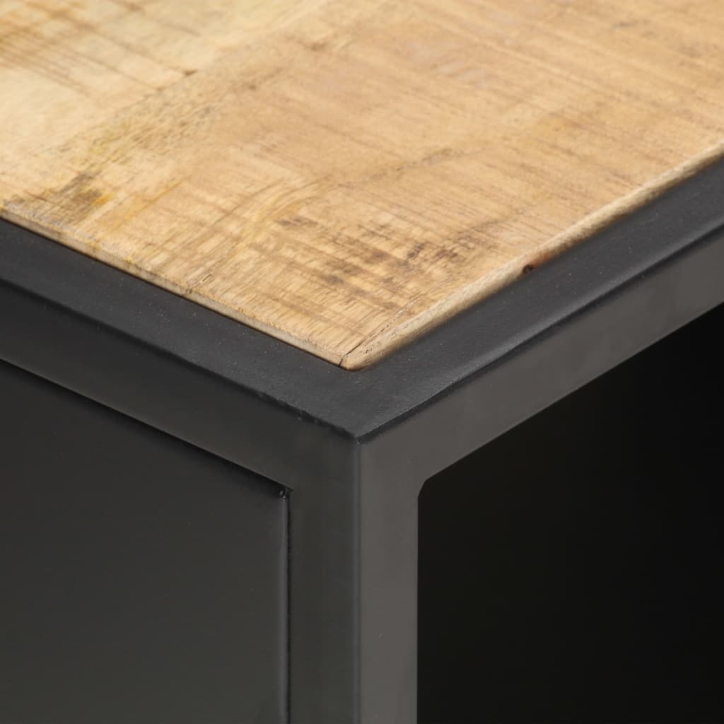 Tv-Benk Med Utskåret Dør 90X30X40 Cm Grovt Mangotre