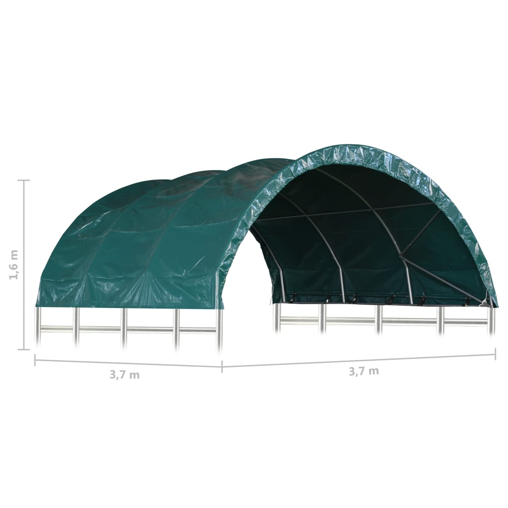 Kvegtelt Pvc 3,7X3,7 M Grønn