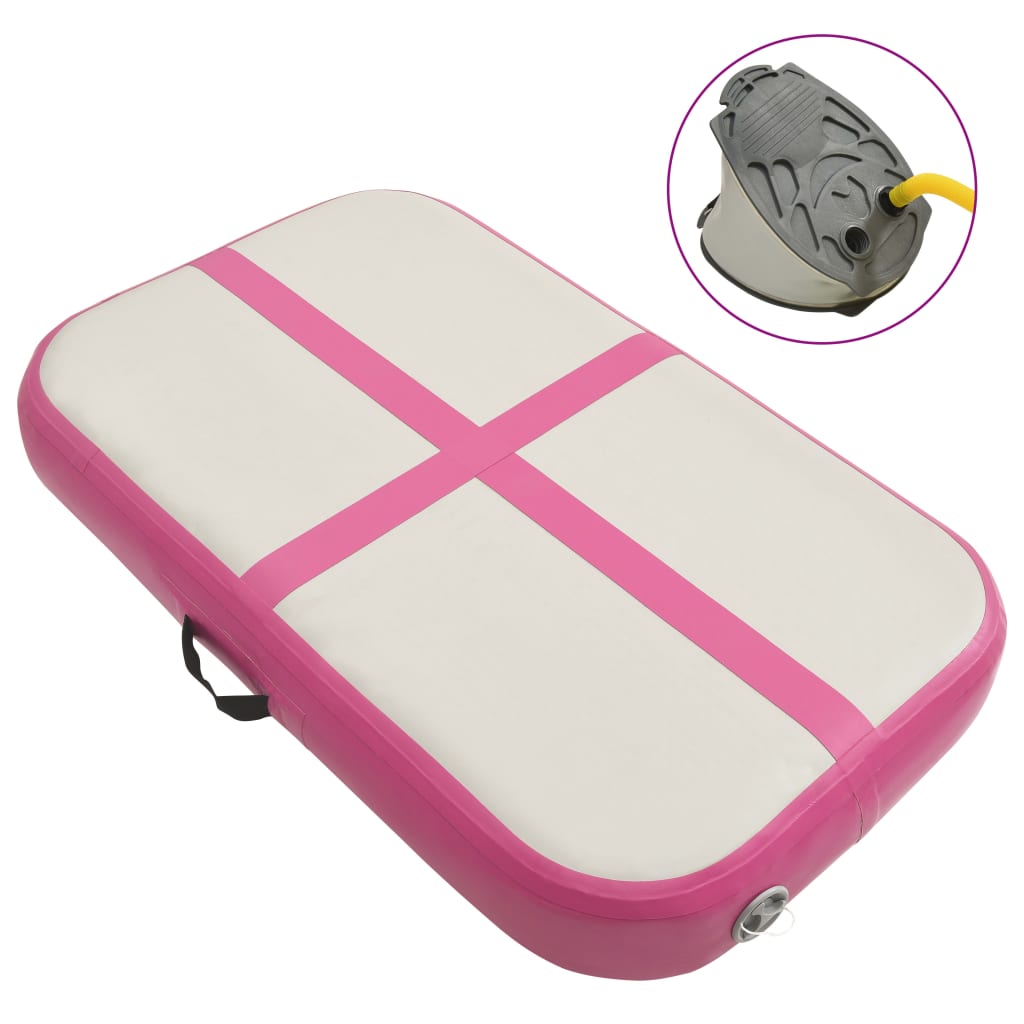 Oppblåsbar Gymnastikkmatte Med Pumpe 60X100X10 Cm Pvc Rosa