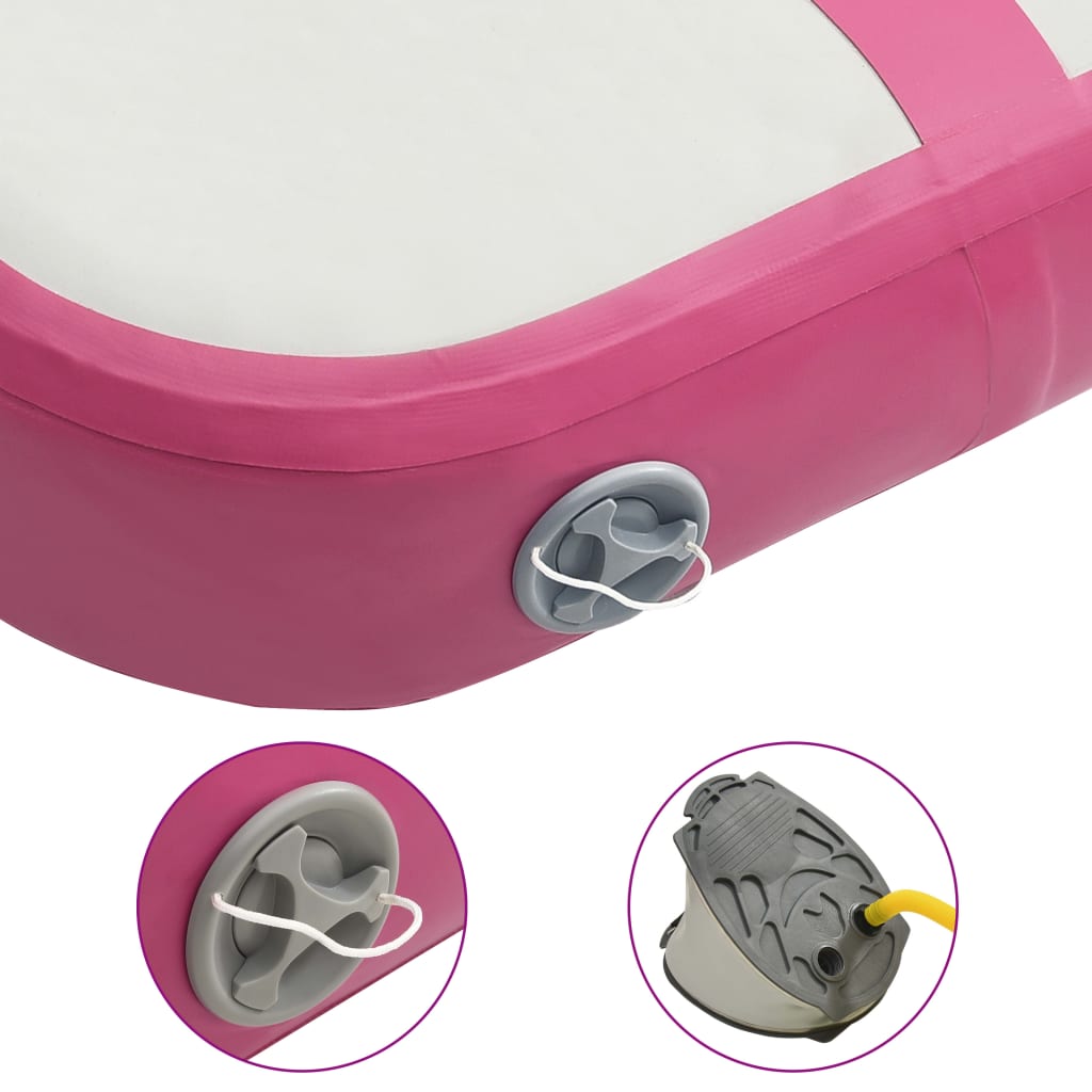 Oppblåsbar Gymnastikkmatte Med Pumpe 60X100X10 Cm Pvc Rosa