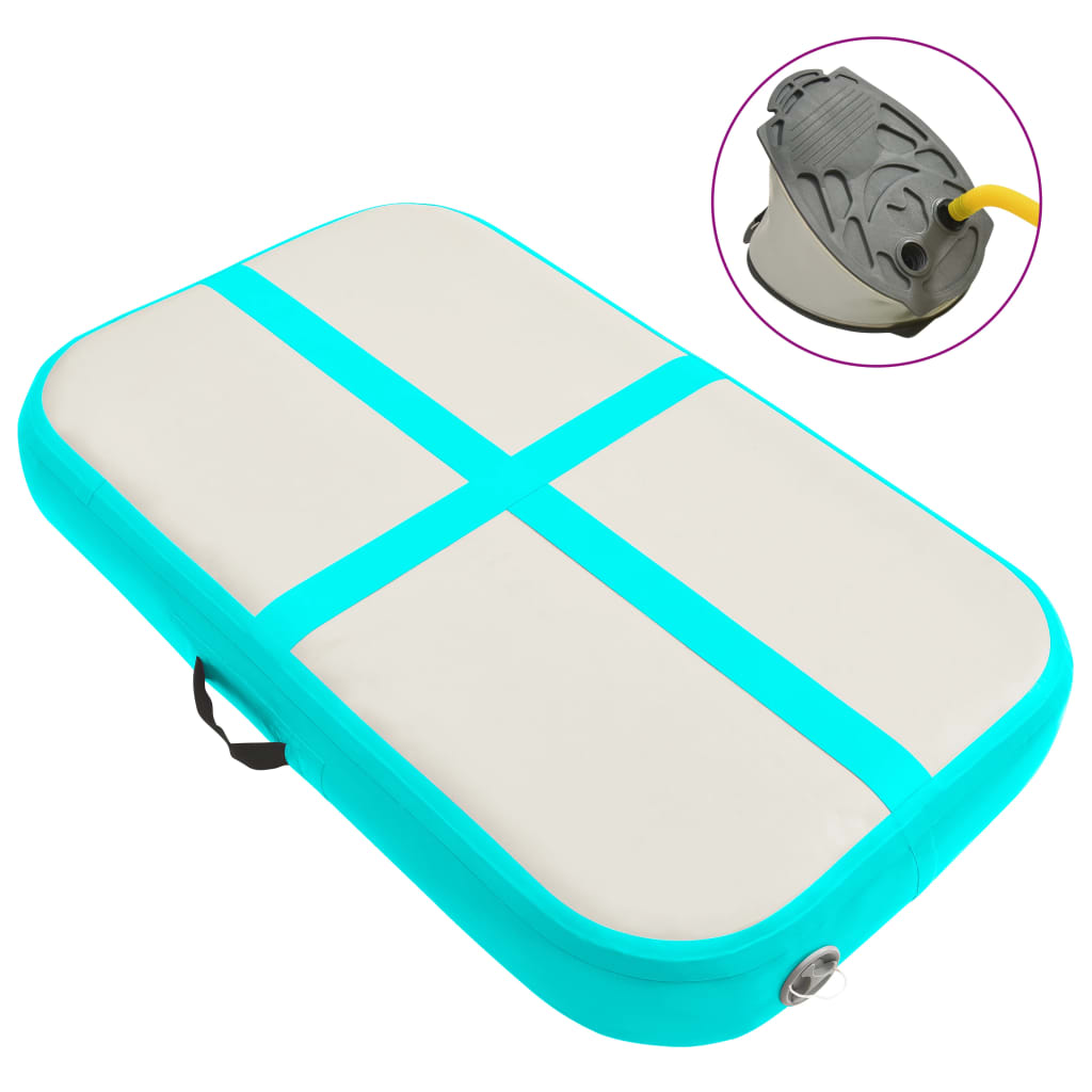 Oppblåsbar Gymnastikkmatte Med Pumpe 60X100X20 Cm Pvc Grønn