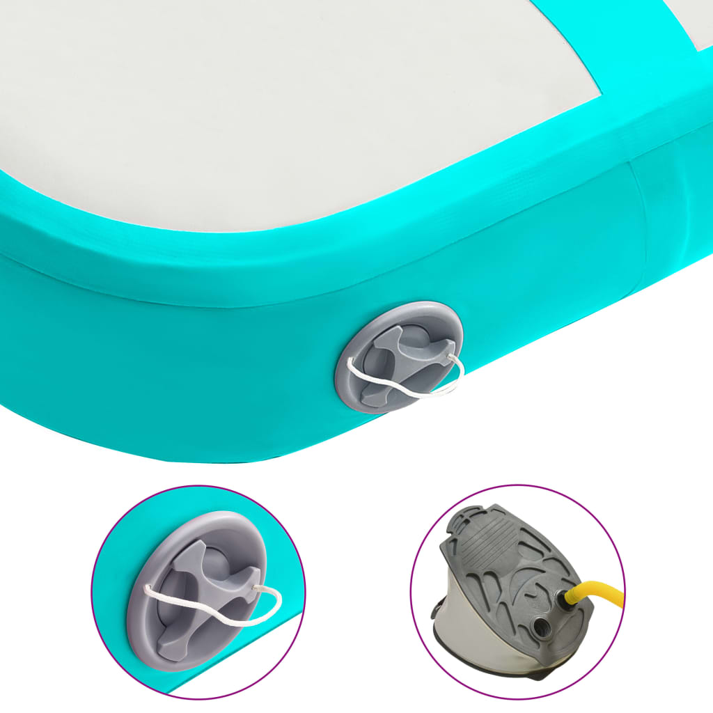 Oppblåsbar Gymnastikkmatte Med Pumpe 60X100X20 Cm Pvc Grønn