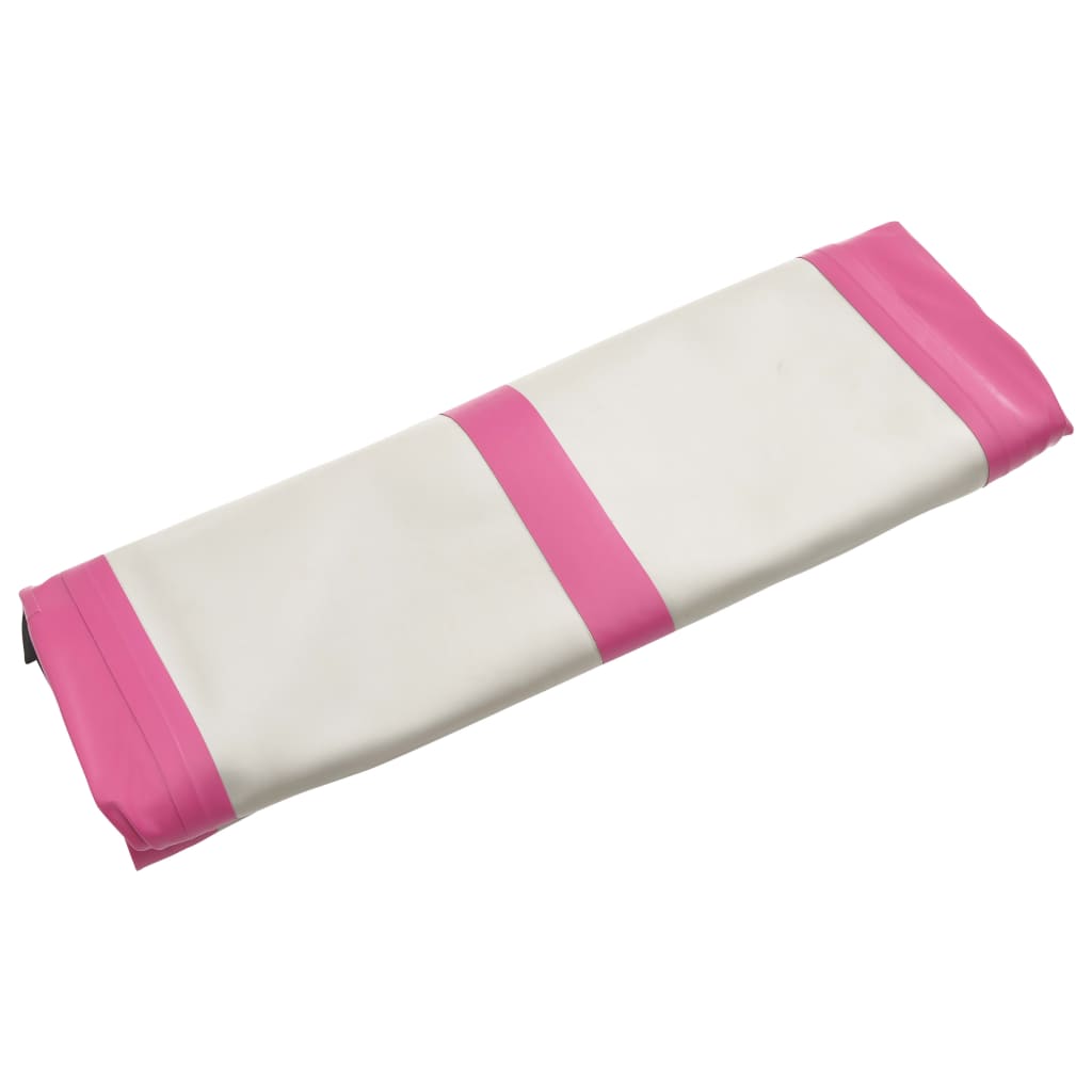 Oppblåsbar Gymnastikkmatte Med Pumpe 400X100X15 Cm Pvc Rosa