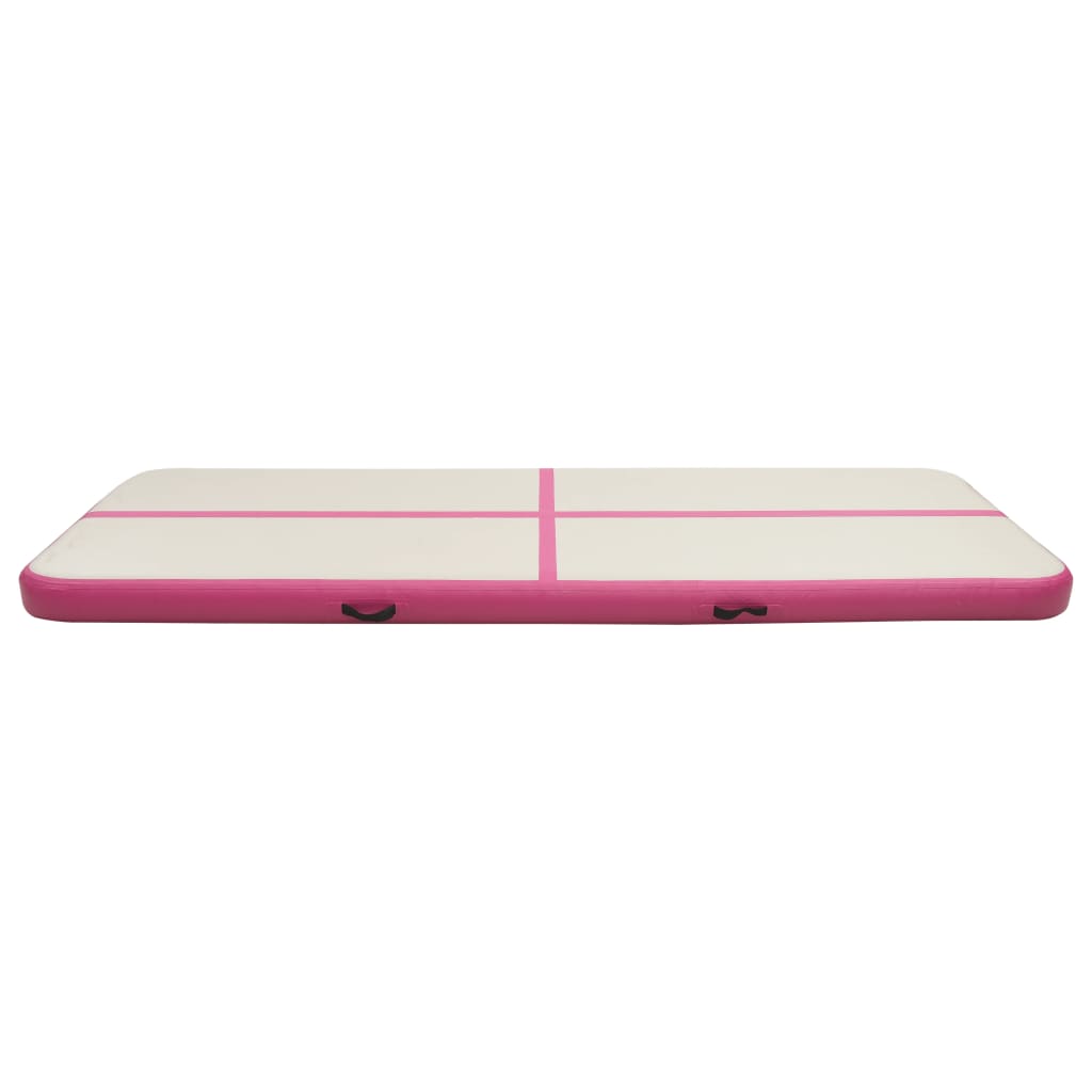 Oppblåsbar Gymnastikkmatte Med Pumpe 400X100X20 Cm Pvc Rosa
