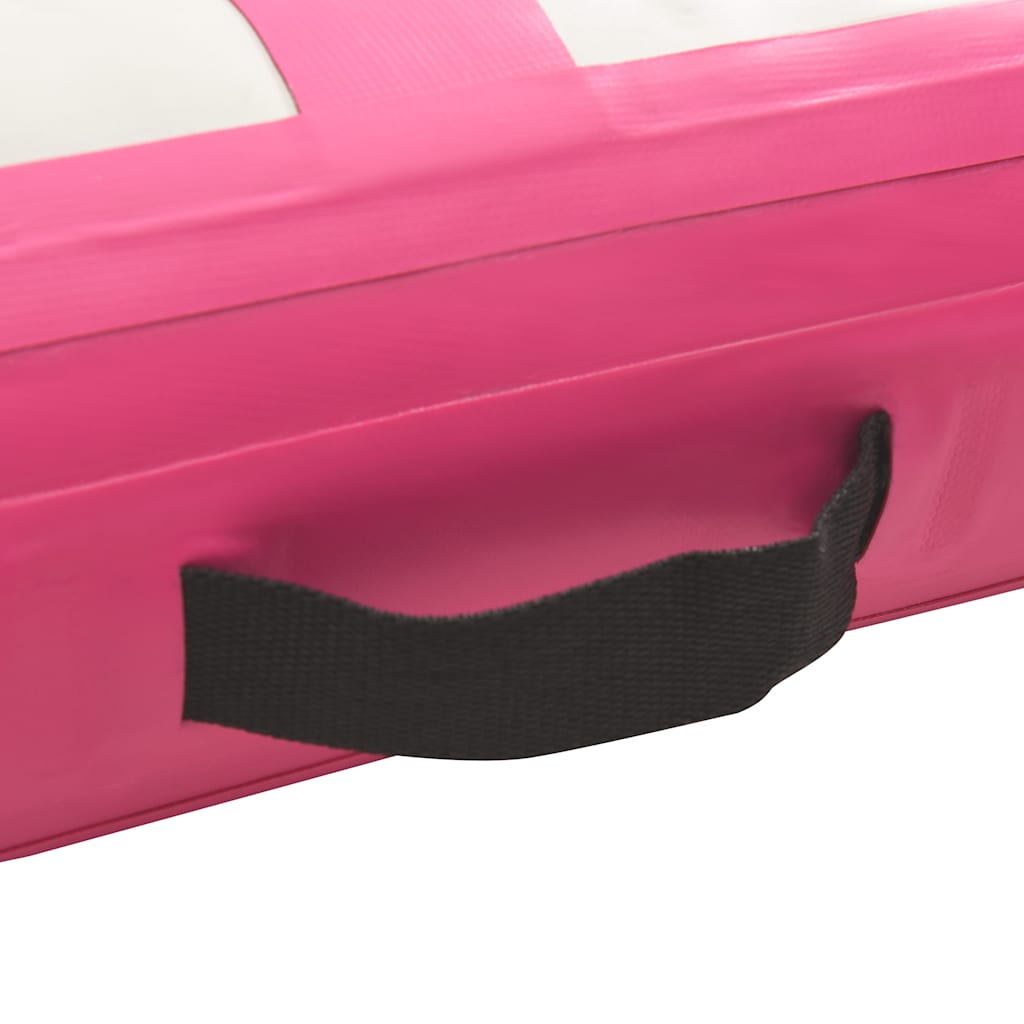 Oppblåsbar Gymnastikkmatte Med Pumpe 400X100X20 Cm Pvc Rosa