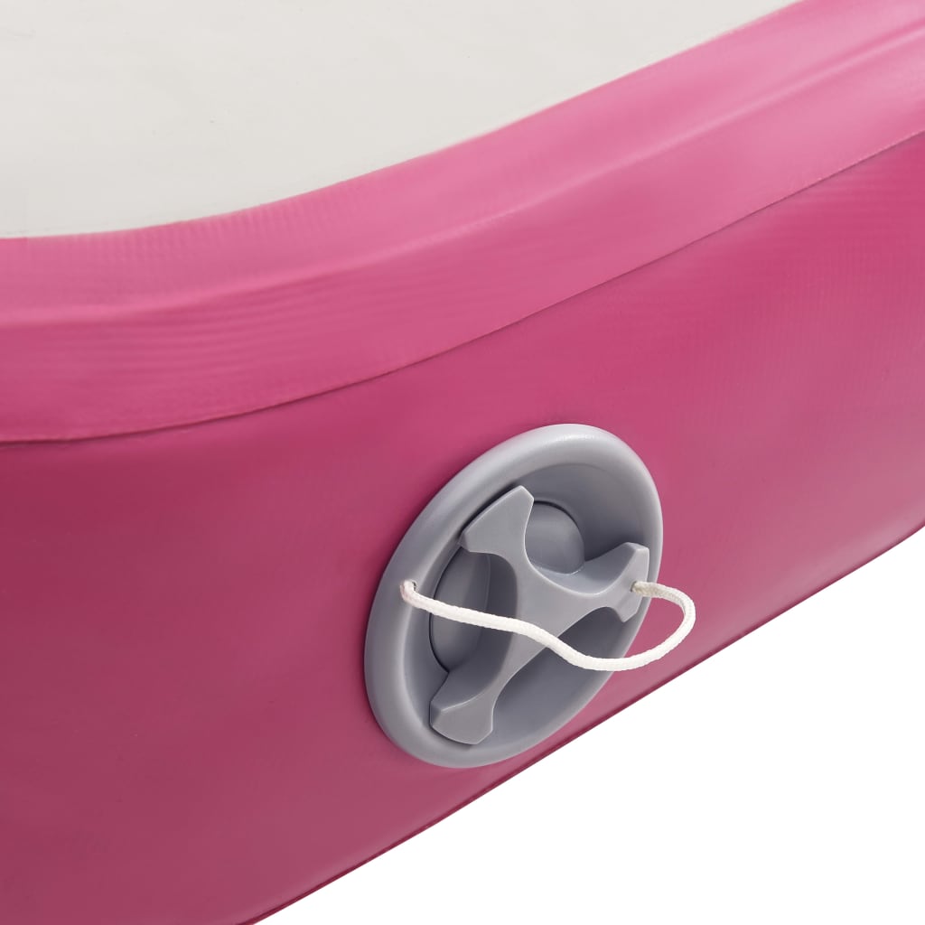 Oppblåsbar Gymnastikkmatte Med Pumpe 400X100X20 Cm Pvc Rosa