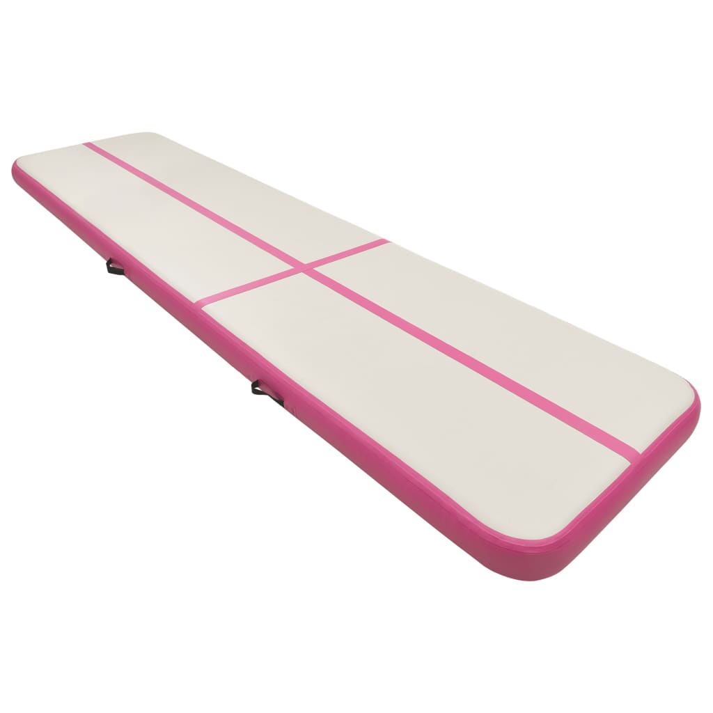 Oppblåsbar Gymnastikkmatte Med Pumpe 700X100X20 Cm Pvc Rosa