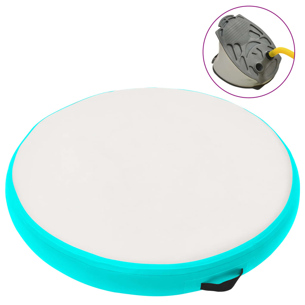 Oppblåsbar Gymnastikkmatte Med Pumpe 100X100X20 Cm Pvc Grønn