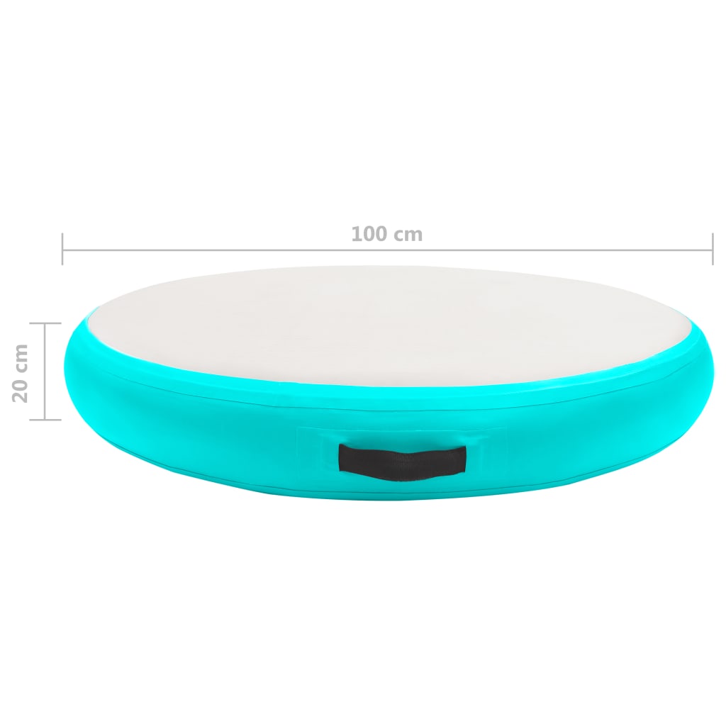 Oppblåsbar Gymnastikkmatte Med Pumpe 100X100X20 Cm Pvc Grønn