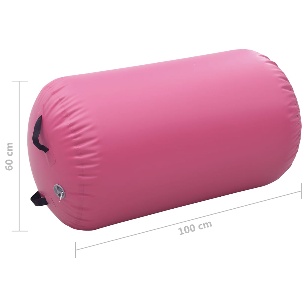 Oppblåsbar Gymnastikkrull Med Pumpe 100X60 Cm Pvc Rosa