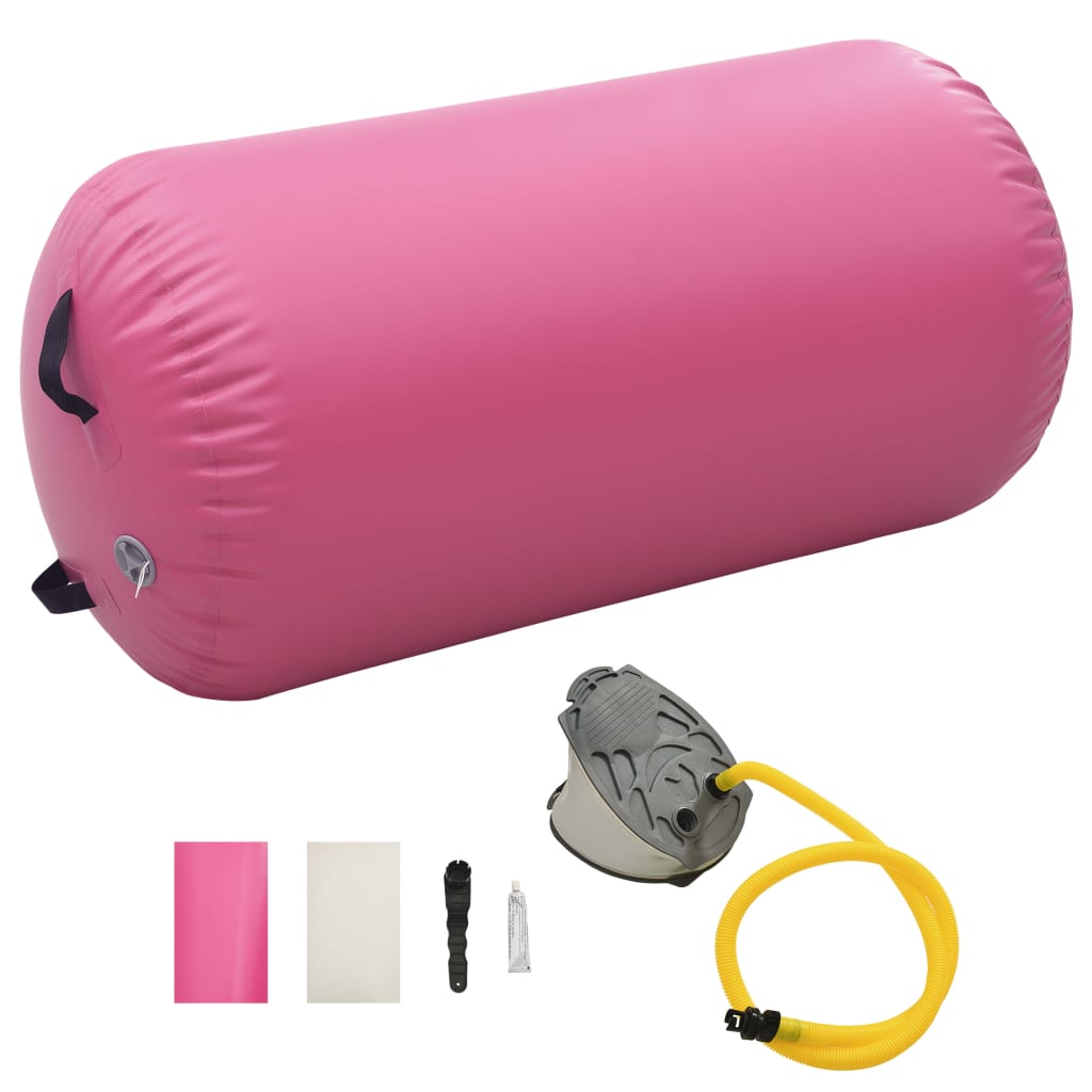 Oppblåsbar Gymnastikkrull Med Pumpe 120X90 Cm Pvc Rosa