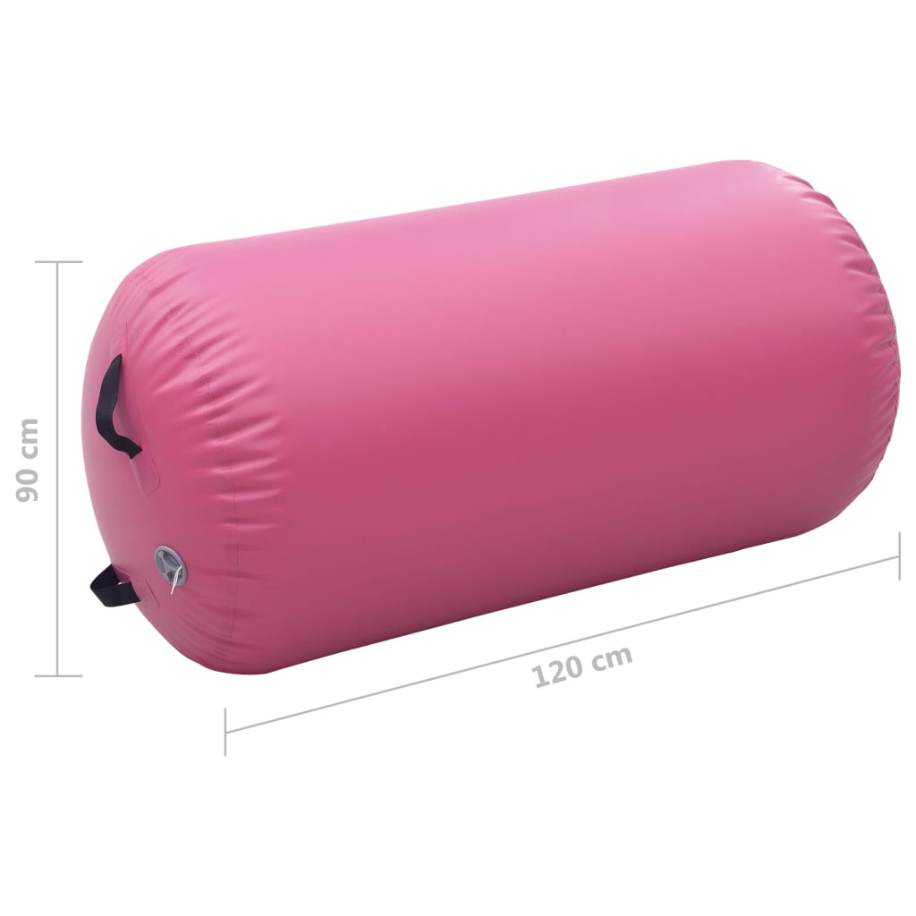Oppblåsbar Gymnastikkrull Med Pumpe 120X90 Cm Pvc Rosa