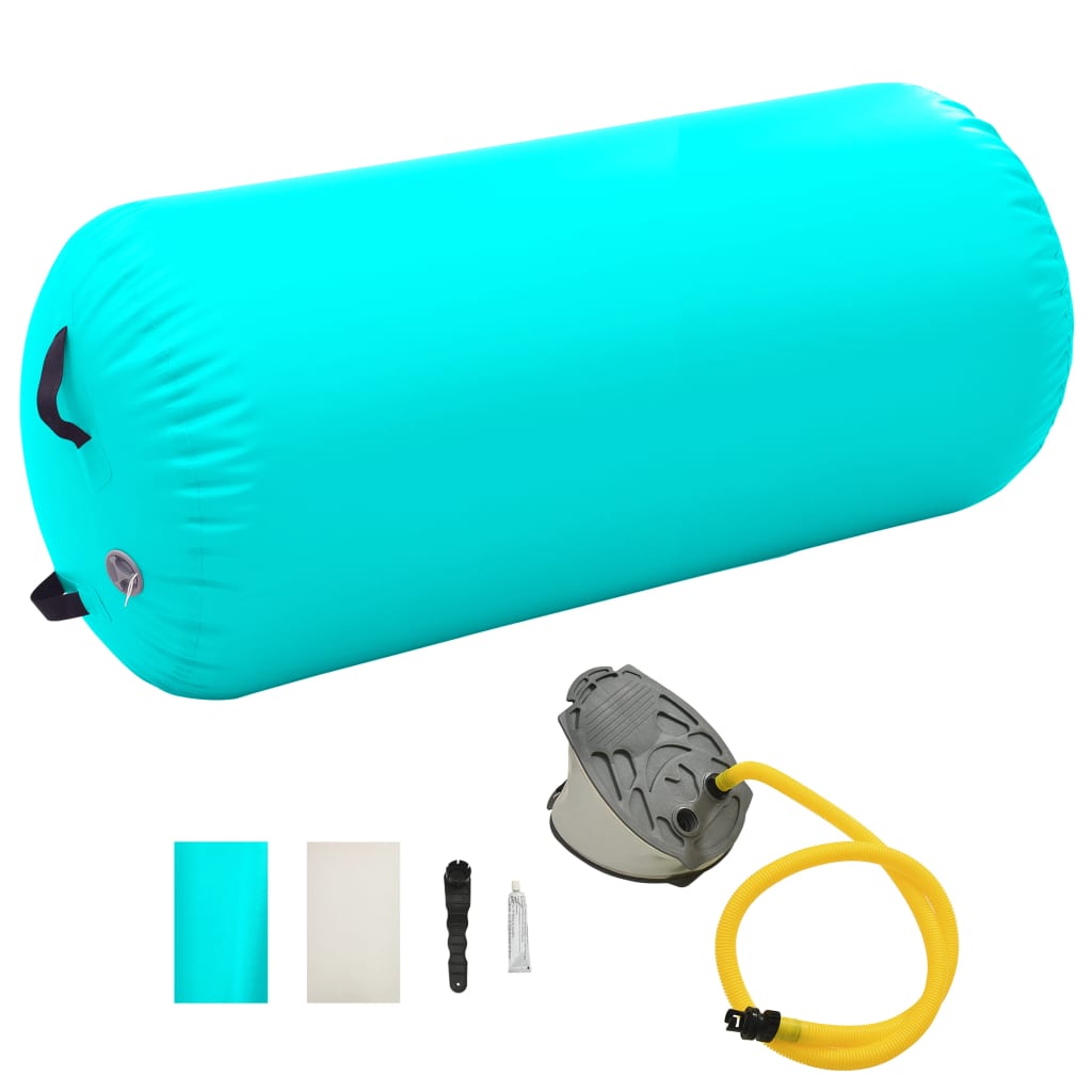 Oppblåsbar Gymnastikkrull Med Pumpe 120X90 Cm Pvc Grønn