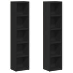 Cd-Skap 2 Stk Svart 21X16X93,5 Cm Sponplate