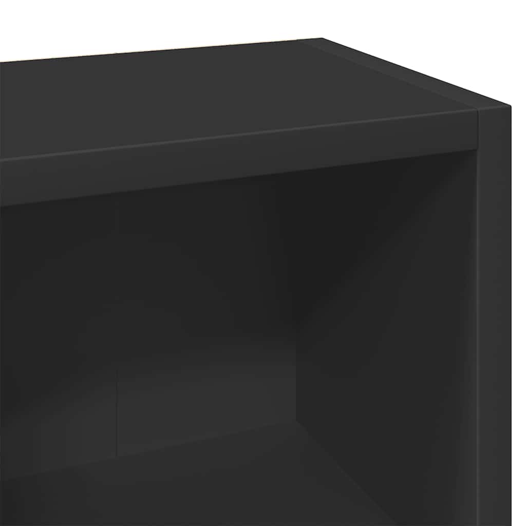 Cd-Skap 2 Stk Svart 21X16X93,5 Cm Sponplate