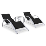 Solsenger 2 Stk Med Bord Aluminium Svart