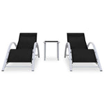 Solsenger 2 Stk Med Bord Aluminium Svart