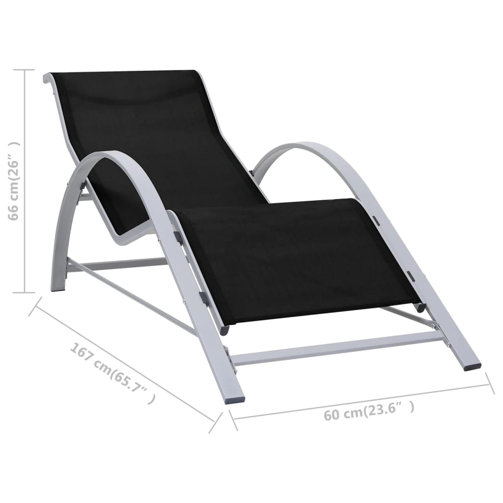 Solsenger 2 Stk Med Bord Aluminium Svart