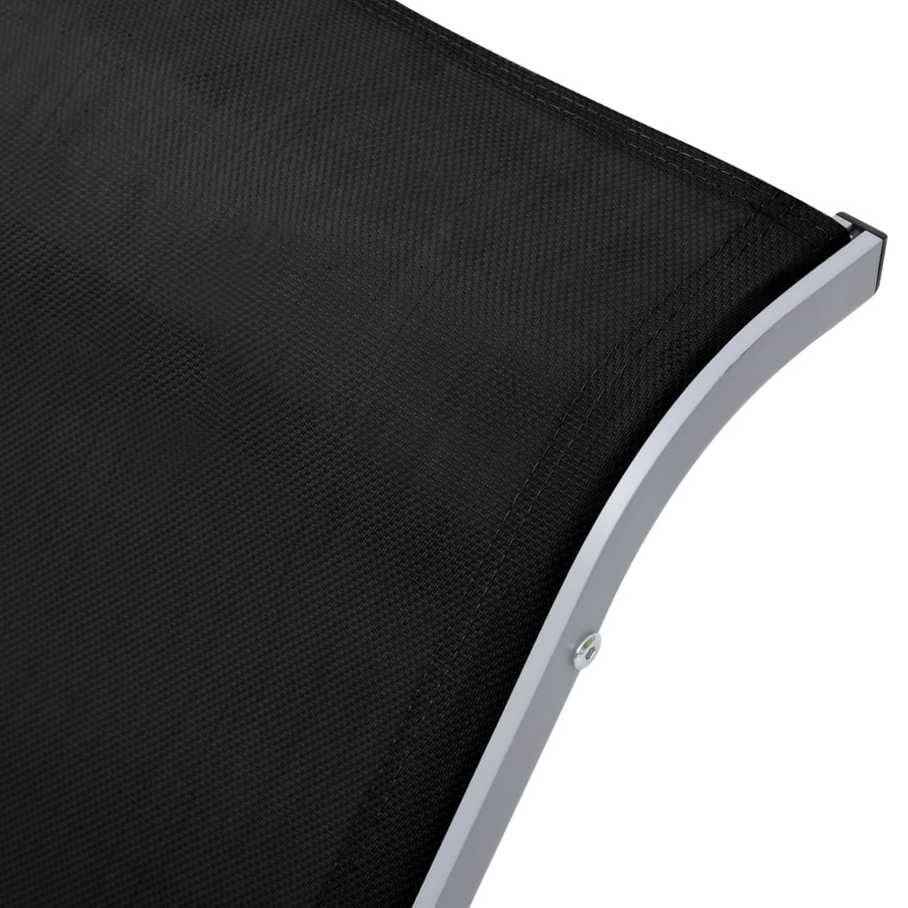 Solsenger 2 Stk Med Bord Aluminium Svart
